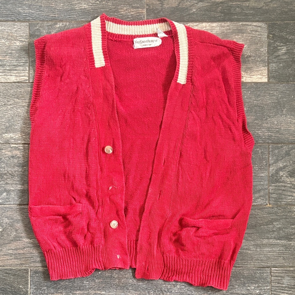 VINTAGE Yves Saint Laurent (YSL) Sleeveless Cardigan/Vest